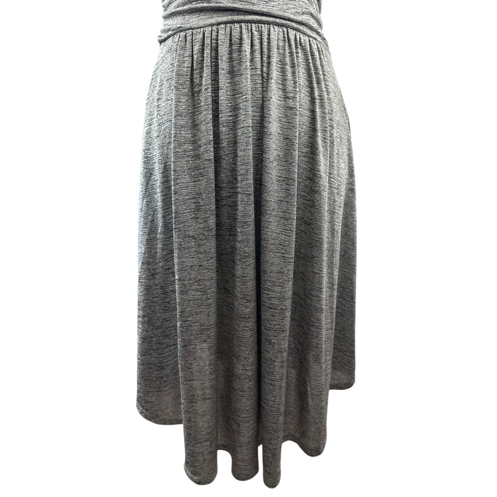 Maeve  x Anthropologie Tamera Metallic Silver Shimmer Jersey Dress Faux Wrap XS - Picture 7 of 16